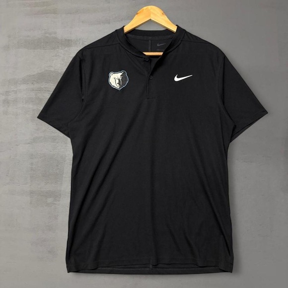 Nike Other - Nike Memphis Grizzlies Polo Black NBA Dri-FIT Blade Collar Shirt Mens Medium